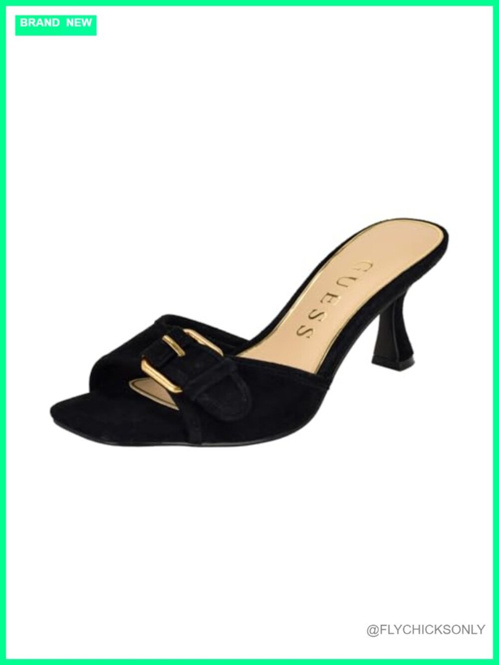 Suede Heeled Sandals Slip On Open Square Toe Casual Dress